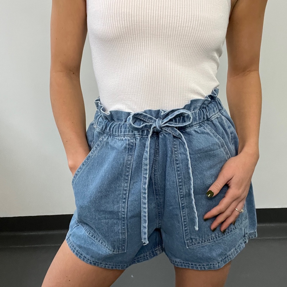 Wishlist Blue Jean Shorts with Tie Waist